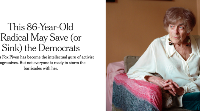 Frances Fox Piven Profiled In the NYTimes